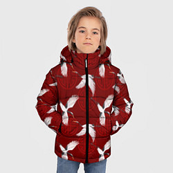 Куртка зимняя для мальчика Восточный узор Журавли, цвет: 3D-черный — фото 2