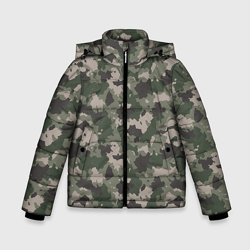 Зимняя куртка для мальчика Зелено-Серый Камуфляж / 3D-Светло-серый – фото 1