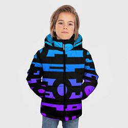 Куртка зимняя для мальчика Неоновая геометрия Neon, цвет: 3D-красный — фото 2