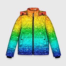 Куртка зимняя для мальчика Блестки радуга, цвет: 3D-светло-серый