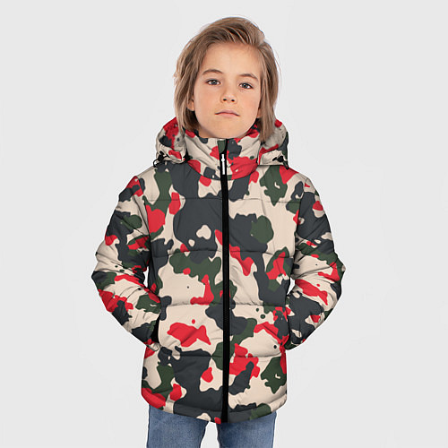 Зимняя куртка для мальчика Модный Камуфляж - милитари / 3D-Светло-серый – фото 3