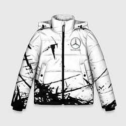 Куртка зимняя для мальчика Mercedes текстура, цвет: 3D-черный