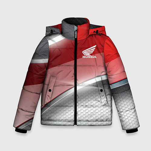 Зимняя куртка для мальчика Honda Текстура / 3D-Светло-серый – фото 1