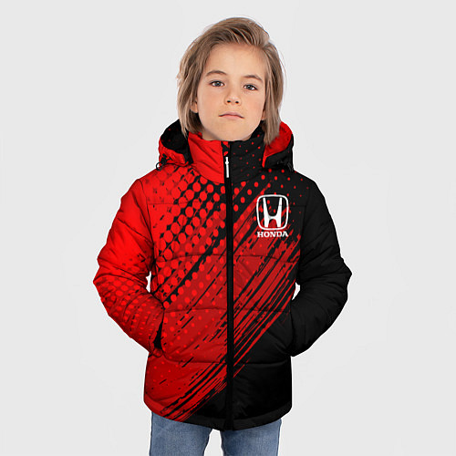Зимняя куртка для мальчика Honda - Red texture / 3D-Светло-серый – фото 3