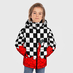 Куртка зимняя для мальчика Много любви Сердца, цвет: 3D-светло-серый — фото 2