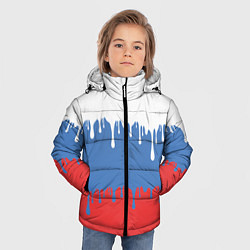 Куртка зимняя для мальчика Флаг России потёки, цвет: 3D-красный — фото 2