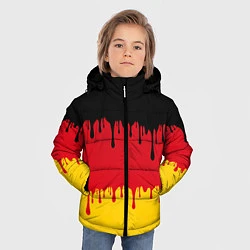 Куртка зимняя для мальчика Флаг Германии потёки, цвет: 3D-светло-серый — фото 2