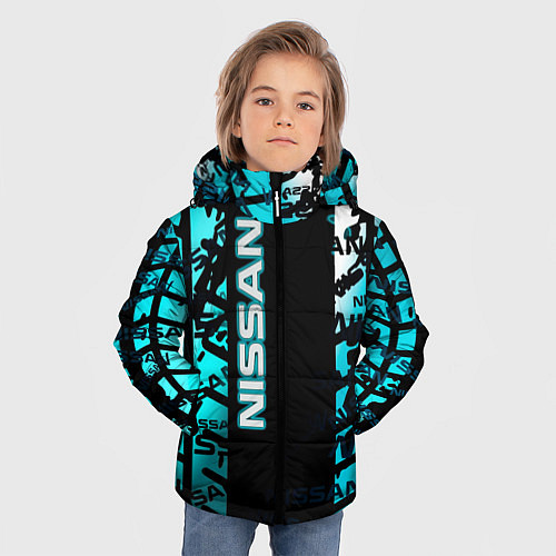 Зимняя куртка для мальчика NISSAN супер авто / 3D-Светло-серый – фото 3