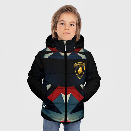 Зимняя куртка для мальчика ЛАМБОРГИНИ ТЕКСТУРА / 3D-Светло-серый – фото 3