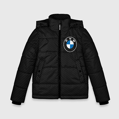 Зимняя куртка для мальчика BMW LOGO CARBON ЧЕРНЫЙ КАРБОН / 3D-Светло-серый – фото 1