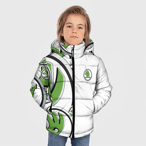 Зимняя куртка для мальчика Skoda Half Pattern Logo / 3D-Светло-серый – фото 3