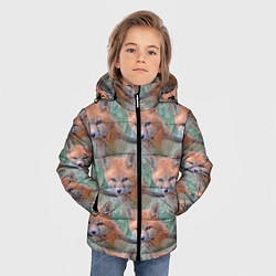 Куртка зимняя для мальчика Лисица паттерн, цвет: 3D-светло-серый — фото 2