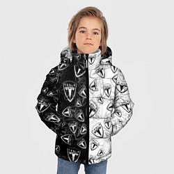 Куртка зимняя для мальчика TESLA BLACK AND WHITE LOGO PATTERN, цвет: 3D-черный — фото 2