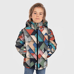 Куртка зимняя для мальчика Herringbone 3D Вышивка Ёлочка, цвет: 3D-красный — фото 2