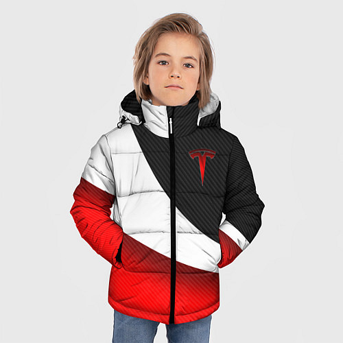 Зимняя куртка для мальчика TESLA - ЦВЕТА КОМПАНИИ / 3D-Светло-серый – фото 3