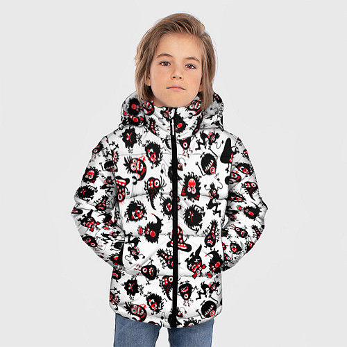 Зимняя куртка для мальчика Монстрики мини / 3D-Светло-серый – фото 3