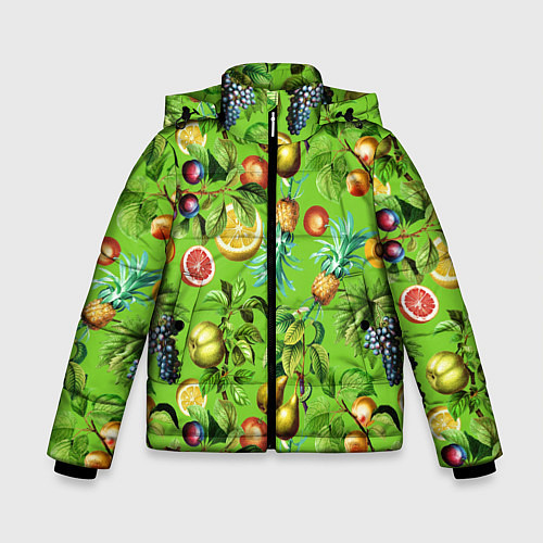 Зимняя куртка для мальчика Сочные фрукты паттерн / 3D-Красный – фото 1