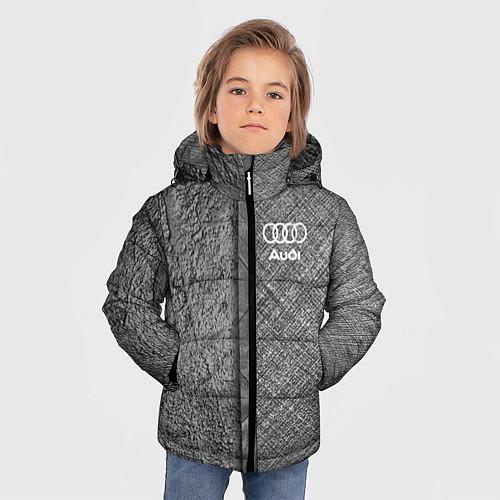 Зимняя куртка для мальчика Audi ауди sport / 3D-Светло-серый – фото 3