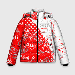 Куртка зимняя для мальчика АУДИ Autosport брызги Паттерн, цвет: 3D-красный