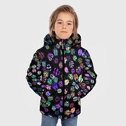 Куртка зимняя для мальчика Неоновые жуки, цвет: 3D-светло-серый — фото 2