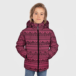 Куртка зимняя для мальчика Узор - Котики, цвет: 3D-красный — фото 2