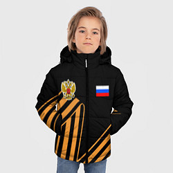 Куртка зимняя для мальчика Герб России - георгиевская лента, цвет: 3D-красный — фото 2