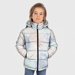Куртка зимняя для мальчика Акварельная абстракция светлая Штрихи, мазки кисть, цвет: 3D-светло-серый — фото 2