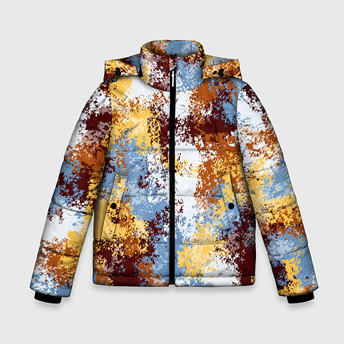 Зимняя куртка для мальчика Камуфляж Василиск Капель / 3D-Красный – фото 1