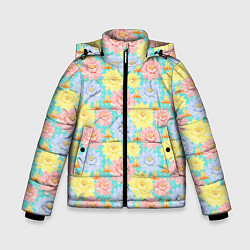 Зимняя куртка для мальчика Медитация цветки лотоса