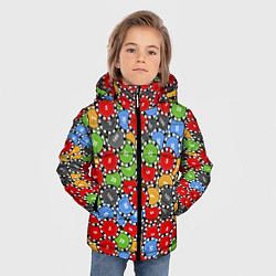 Куртка зимняя для мальчика Фишки, Ставки, Казино, цвет: 3D-светло-серый — фото 2
