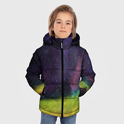 Куртка зимняя для мальчика Горный пейзаж со звёздным небом и северным сиянием, цвет: 3D-красный — фото 2