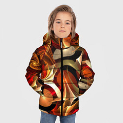 Куртка зимняя для мальчика Абстрактные цифровые спирали, цвет: 3D-черный — фото 2
