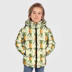 Куртка зимняя для мальчика Побеги ананасов, цвет: 3D-светло-серый — фото 2