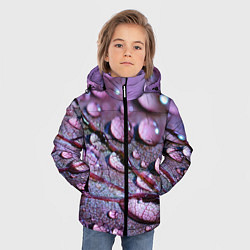 Куртка зимняя для мальчика Капели на листочке, цвет: 3D-светло-серый — фото 2