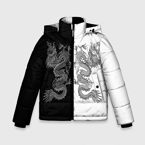 Зимняя куртка для мальчика Double Dragon Дракон Чб / 3D-Светло-серый – фото 1