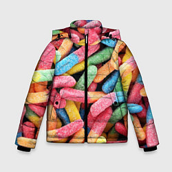 Куртка зимняя для мальчика Мармеладные червячки, цвет: 3D-светло-серый