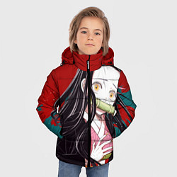 Куртка зимняя для мальчика Клинок, рассекающий демонов Незуко Камадо, цвет: 3D-светло-серый — фото 2