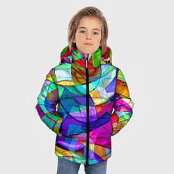 Куртка зимняя для мальчика Геометрический паттерн Абстракция, цвет: 3D-красный — фото 2
