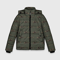Куртка зимняя для мальчика Вертолеты паттерн, цвет: 3D-черный