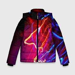 Куртка зимняя для мальчика Neon vanguard pattern Lighting, цвет: 3D-черный