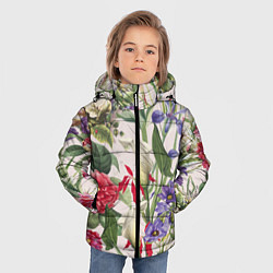 Куртка зимняя для мальчика Цветы Распускающиеся, цвет: 3D-красный — фото 2
