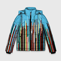 Куртка зимняя для мальчика Красочный растр Fashion, цвет: 3D-светло-серый