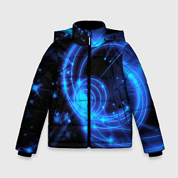 Куртка зимняя для мальчика Неоновый космос Neon space, цвет: 3D-красный