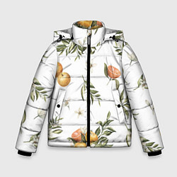 Куртка зимняя для мальчика Цветы и Мандарин, цвет: 3D-светло-серый