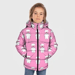 Куртка зимняя для мальчика ЛАЛАФАНФАН на розовом фоне, цвет: 3D-светло-серый — фото 2