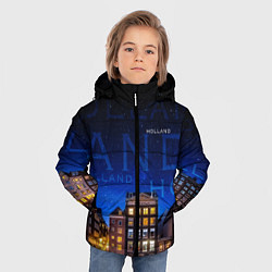 Куртка зимняя для мальчика Голландия в ночи, цвет: 3D-черный — фото 2