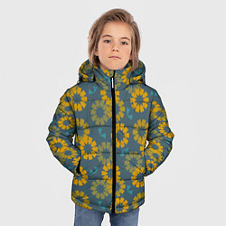 Куртка зимняя для мальчика Абстрактные подсолнухи, цвет: 3D-красный — фото 2