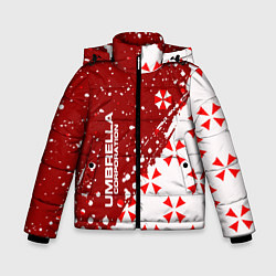 Куртка зимняя для мальчика Resident Evil Umbrella Corporation паттерн, цвет: 3D-черный