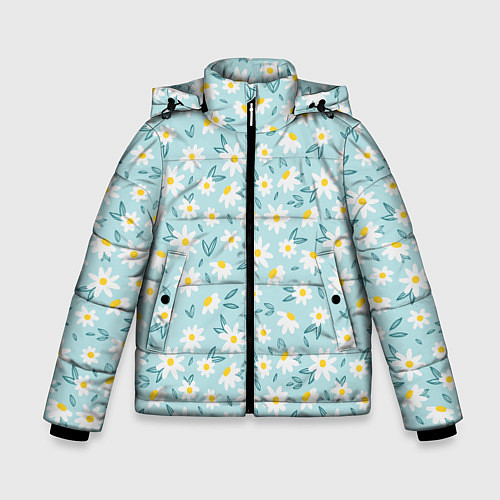 Зимняя куртка для мальчика Ромашковое поле / 3D-Светло-серый – фото 1
