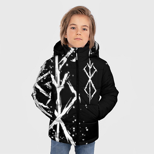 Зимняя куртка для мальчика КЛЕЙМО ЖЕРТВЫ - БЕРСЕРК / 3D-Светло-серый – фото 3